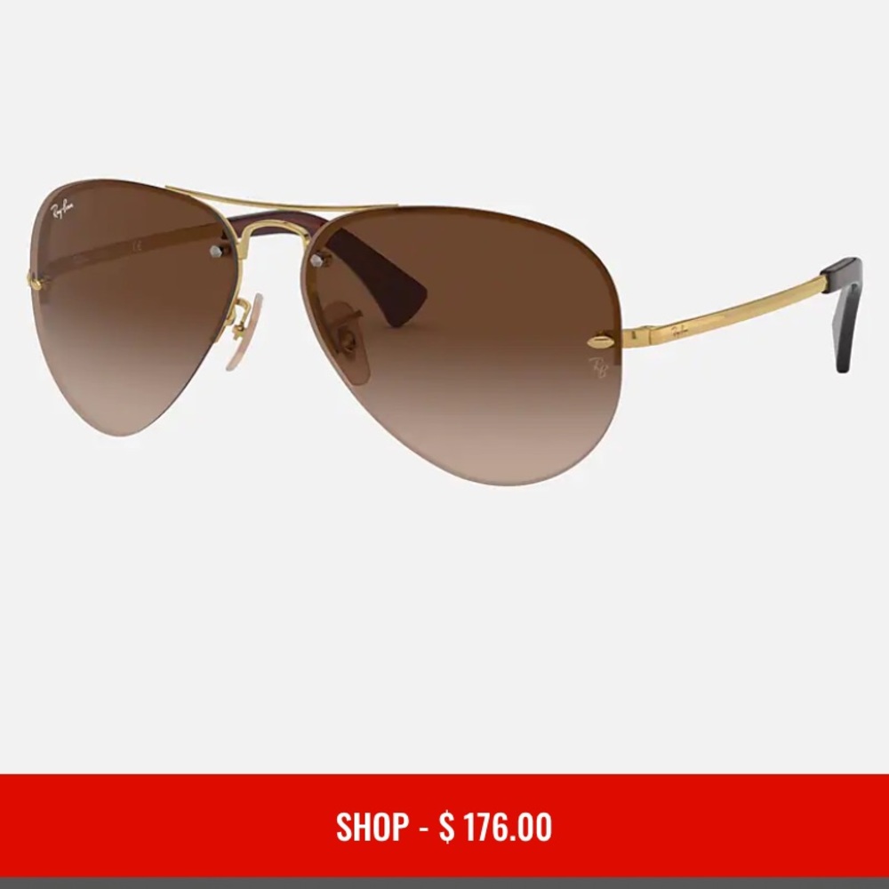 Rayban Gold and Brown Sunglasses